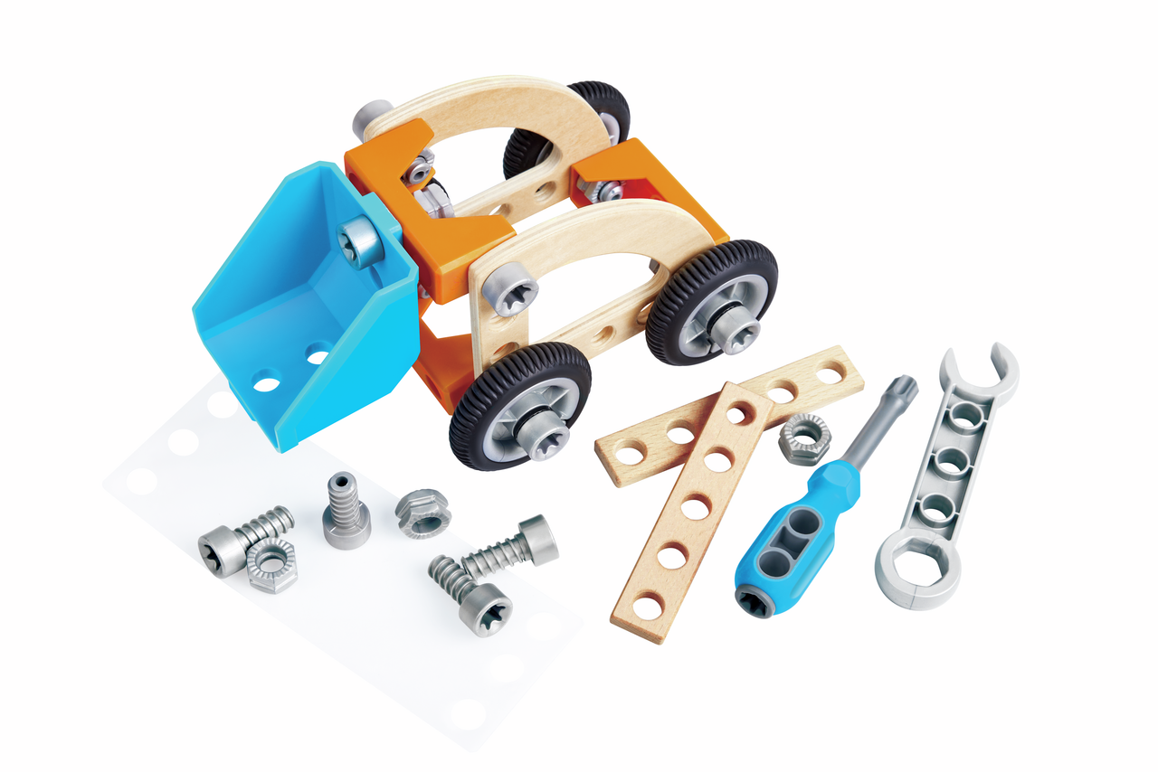 Hape Junior Inventor 組裝駕駛汽車套裝 - 五款車型自己創造 ( 從3歲起 )