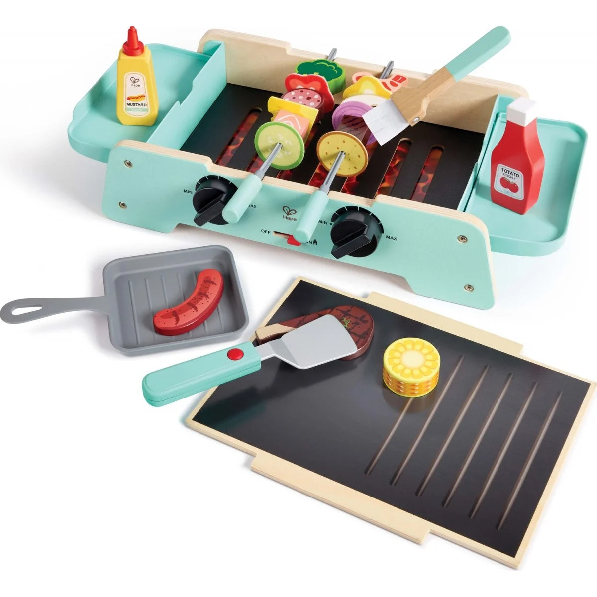 Hape 鐵板烤盤與烤肉架 |互動式廚房玩具-Hape-Eurekakids
