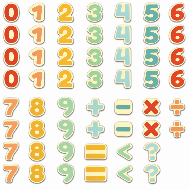環保木質磁性數字玩具組合，適合幼稚園數學教學使用