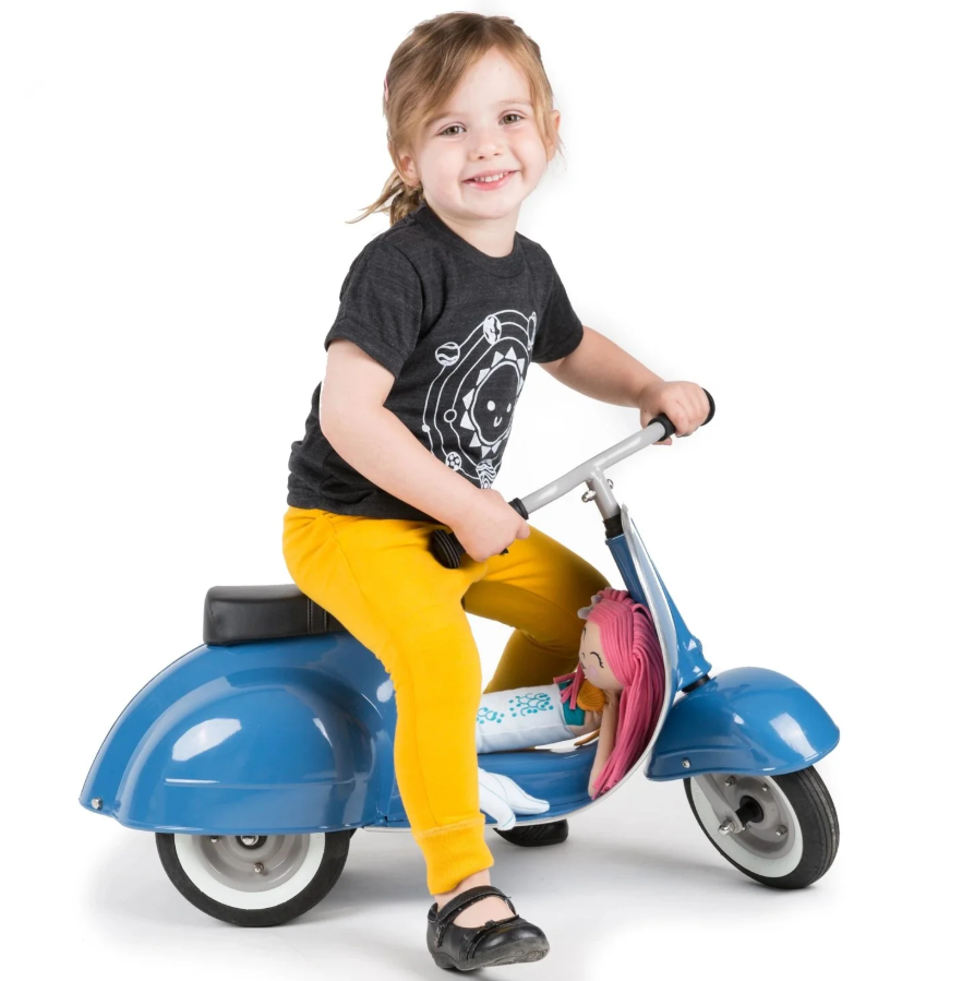 Ambosstoys PRIMO 經典 兒童平衡車 (復古藍 BLUE) | 送給孩子、孫子或愛人的完美禮物 | 每位經典汽車愛好者的收藏品
